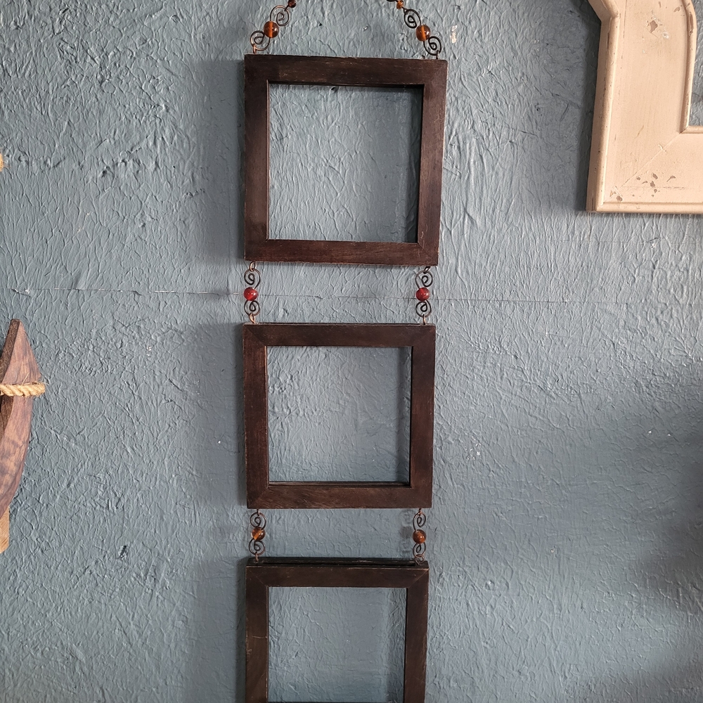 Triple Hanging Wooden Frame Decor